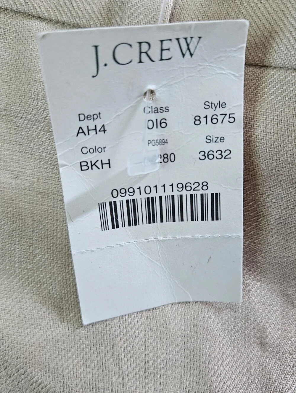 NWT J. Crew Men’s Tan 100% Irish Linen Straight Fit Pleated Dress Pants 36x32